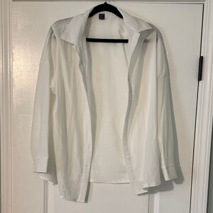 SHEIN Men's White Shirt Jacket